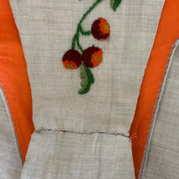 Vintage Hippie Handmade Crewel Embroidery Tote Bag Purse - Picture 4 of 11